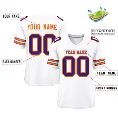 White Orange-Purple Classic Mesh Authentic Football Jersey 2