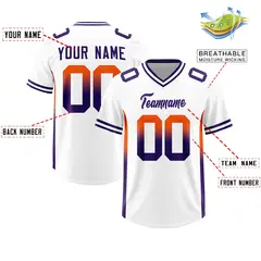 White Orange Purple Gradient Sides Football Jersey 2