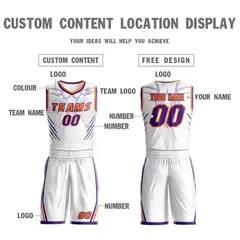White Orange-Purple Graffiti Claw Element Basketball Jersey 3