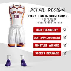 White Orange-Purple Graffiti Points Element Basketball Jersey 2