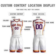 White Orange-Purple Graffiti Points Element Basketball Jersey 3