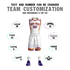 White Orange-Purple Graffiti Points Element Basketball Jersey 4