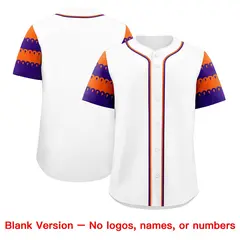 White Orange Purple Sleeve Flag Lace Baseball Jersey 7
