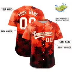 White Orange Puzzle Elements Baseball Jersey 2