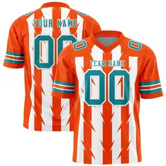 White Orange Razr Stripe Graffiti Pattern Flag Football Jersey 1