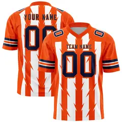 White Orange Razr Stripe Graffiti Pattern Flag Football Jersey 1