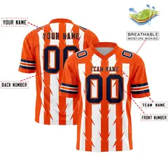 White Orange Razr Stripe Graffiti Pattern Flag Football Jersey 2