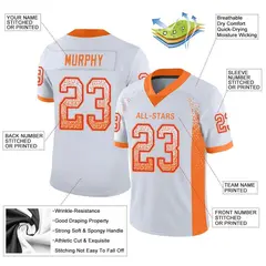 White Orange Red Drift Fashion Mesh Football Jersey 2