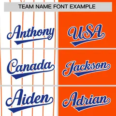White Orange Royal Pinstripe Raglan Baseball Jersey 3