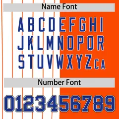 White Orange Royal Pinstripe Raglan Baseball Jersey 4