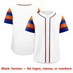 White Orange Royal Sleeve Flag Lace Baseball Jersey 7