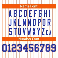 White Orange-Royal Stripe Full Button Baseball Jersey 4