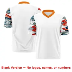White Orange Sleeve Ukiyo-e Auspicious Clouds Graffiti Football Jersey 7