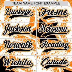 White Orange Star Graffiti Baseball Jersey 7