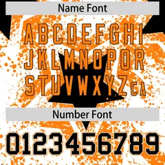 White Orange Star Graffiti Baseball Jersey 8
