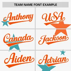 White Orange Star Graffiti Two-Button Baseball Jersey 3