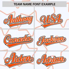White Orange Star Pattern Varsity Full-Snap Letterman Baseball Jacket 3