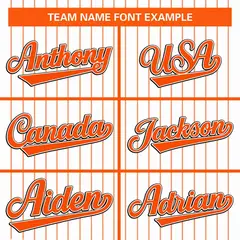 White Orange Stripe Full Button Authentic Baseball Jersey 3