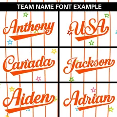 White Orange Stripe Star Pattern Authentic Baseball Jersey 3