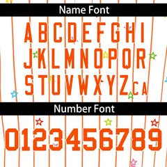 White Orange Stripe Star Pattern Authentic Baseball Jersey 4