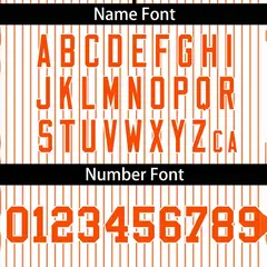 White Orange Stripe Two-Button Softball Jersey 3