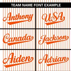 White Orange Stripe Two-Button Softball Jersey 4