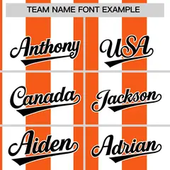 White Orange Stripe Two-Button Softball Jersey 3