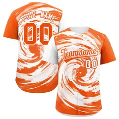 White Orange Swirl Graffiti Pattern Baseball Jersey
