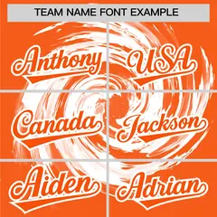 White Orange Swirl Graffiti Pattern Baseball Jersey 3