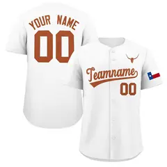 White Orange Texas Flag Classic Authentic Baseball Jersey