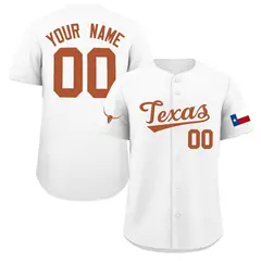 White Orange Texas Flag Classic Authentic Baseball Jersey