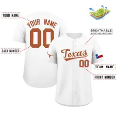 White Orange Texas Flag Classic Authentic Baseball Jersey 2