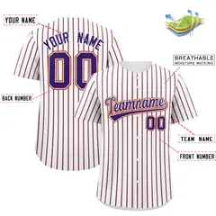 White Orange Tricolor Stripe Baseball Jersey 2