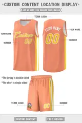 White Orange-Yellow Double Side Men Basketball Jersey 4