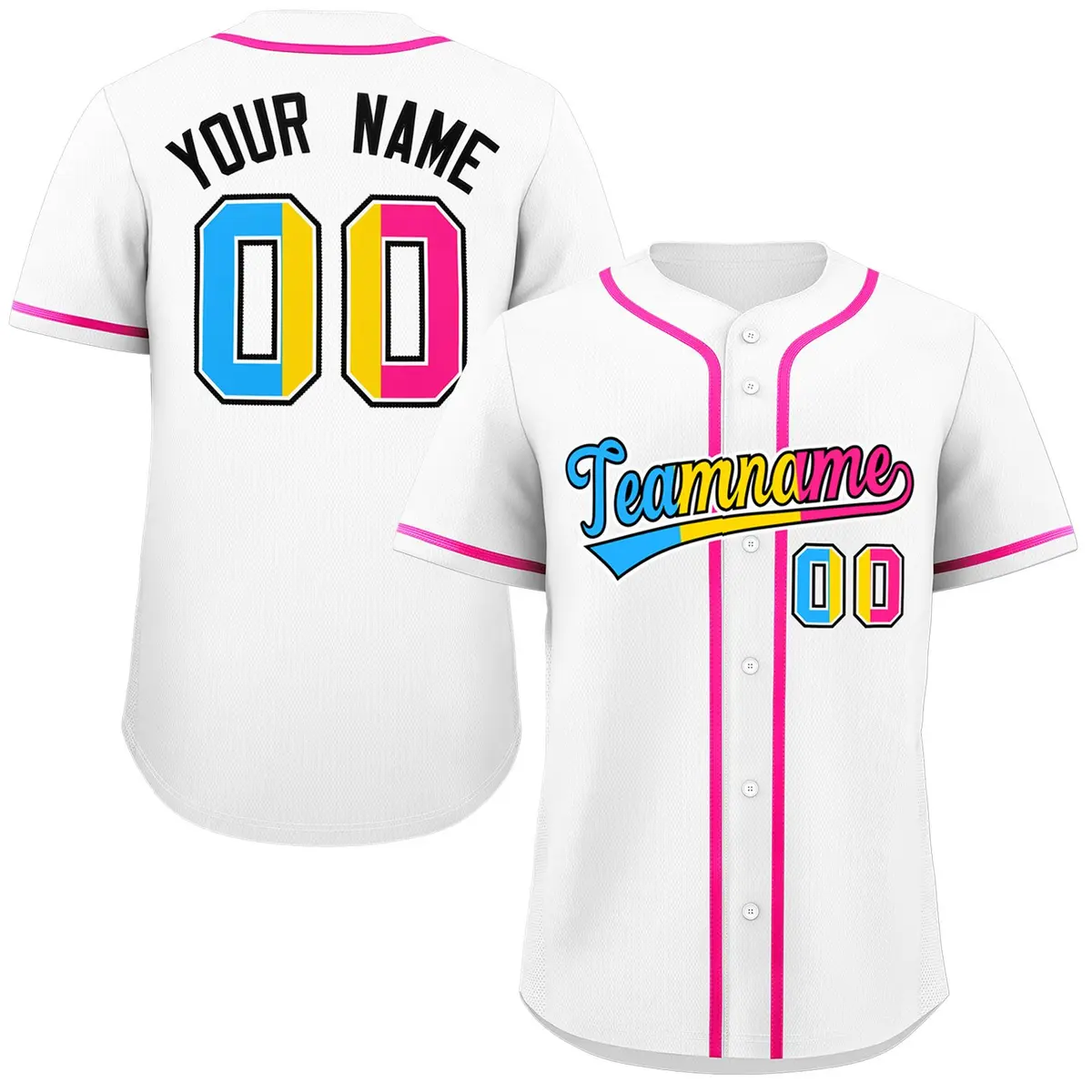 White Pansexuality Pride Month Baseball Jersey
