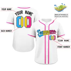 White Pansexuality Pride Month Baseball Jersey 2