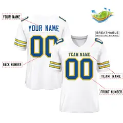 White Panther Blue-Gold Classic Mesh Football Jersey 2