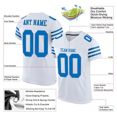 White Panther Blue-Light Gray Classic Mesh Football Jersey 2