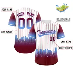 White Philadelphia City Silhouette Baseball Jersey 2