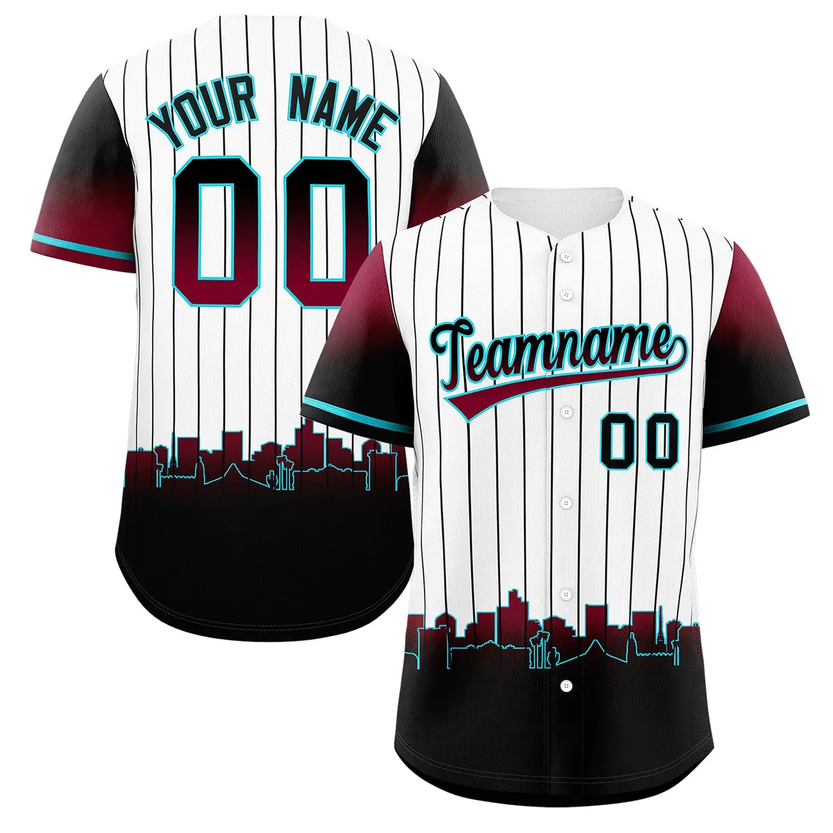 White Phoenix City Silhouette Baseball Jersey