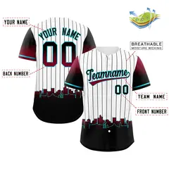 White Phoenix City Silhouette Baseball Jersey 2