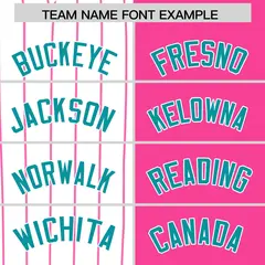 White Pink and Aqua Pinstripe Raglan Baseball Jersey 20