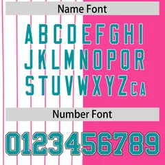White Pink and Aqua Pinstripe Raglan Baseball Jersey 27