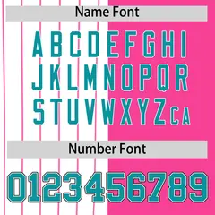 White Pink and Aqua Pinstripe Raglan Baseball Jersey 4