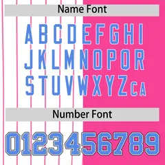 White Pink and Powder Blue Pinstripe Raglan Baseball Jersey 4