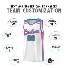 White Pink Aqua Color Charge Series Basketball Jersey 4