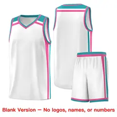 White Pink Aqua Color Charge Series Basketball Jersey 7