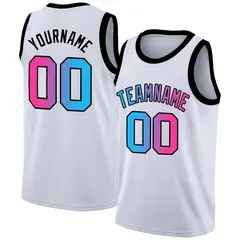 White Pink Black Gradient Fashion Basketball Jersey