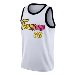 White Pink Black Gradient Fashion Basketball Jersey 3