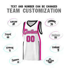 White Pink-Black Ribbon Pattern Basketball Kits 4